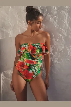 Next Crochet Frill Tummy Control Bandeau Swimsuit40