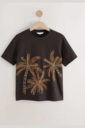 Next Short Sleeve Palm Tree Embellished 100% Cotton T-Shirt48