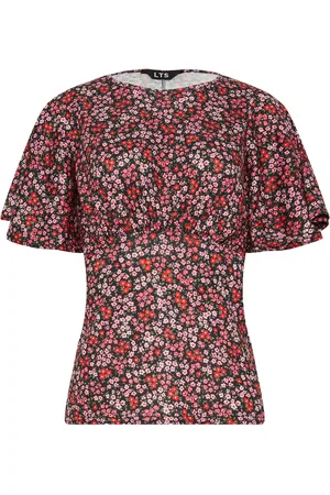 Long Tall Sally Flutter Sleeve Tea Top38 Høj