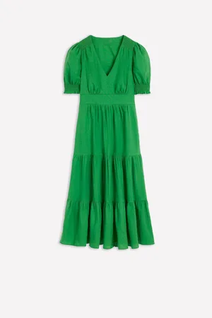 Boden Anna Tiered 100% Linen Midi Dress38