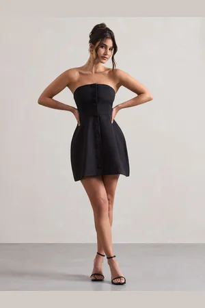 Club L Anniston Bandeau Tailored Buttoned Mini Dress40
