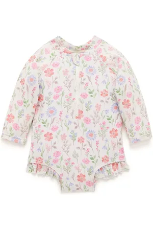 Purebaby Blomster Langærmet Badedragt5662cm