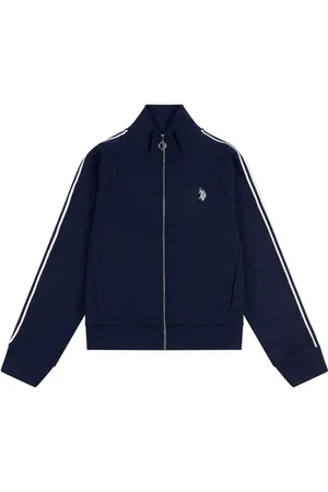 U.S. Polo Assn. U. S. Polo Assn. Womens Stripe Trim Zip Through Tracksuit TopL