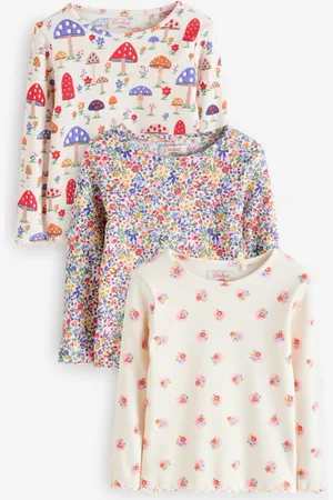 Next Cath Kidston Floral Long Sleeve Ribbed T-Shirts 3 Pack (3mths-7yrs)116122cm