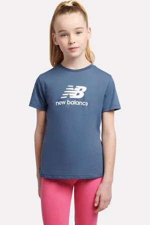 New Balance Girls 100% Cotton Stacked Logo T-Shirt140146cm