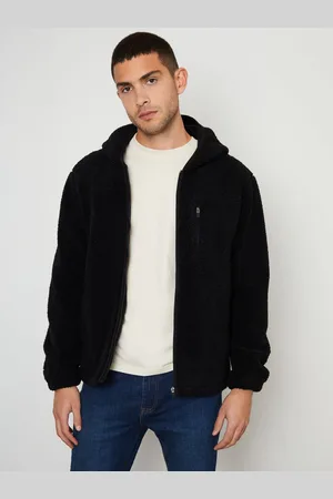 Threadbare Neutral Zip Through Funnel Neck Borg JacketM