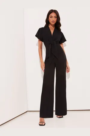 Lipsy London Flutter Sleeve V-hals Slips Front Wide Leg Buksedragt38