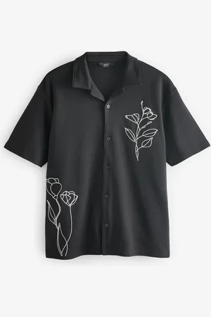 Next Cubansk krave tekstureret jersey kortærmet 100% bomuldsskjorteM