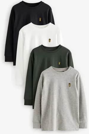 Next Langærmede hyggelige 100% bomuld T-shirts 4 -pakke (3-16år)12 år (152cm)