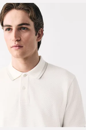 Next Kortærmet Textured Quarter Zip Polo-skjorterxxxlarge