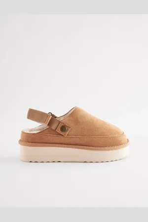 Next Faux Fur Foret Platform Ankel Strap Hjemmesko