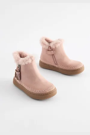 Next Faux Fur Lined Tassel Ankle Boots