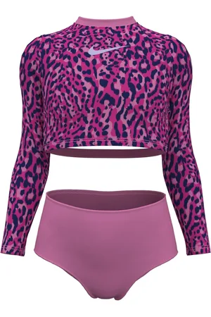 Nike Swim Animal Print Long Sleeve Bikini Set12 - 13 år (152 - 158cm)