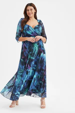 Scarlett & Jo Elizabeth Print Mesh Maxi Gown44