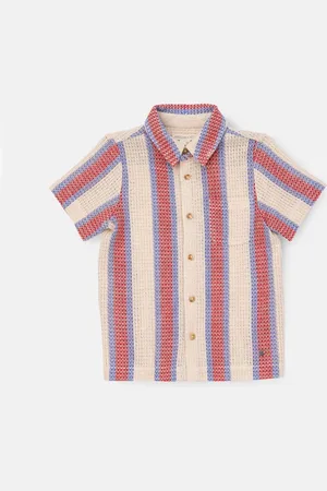 Angel & Rocket Cody Stone Stripe Knitted Shirt11 år (146cm)