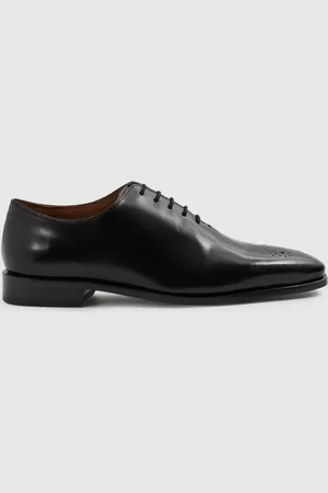 Reiss Mead Brogue Leather Brogue Detail Lace Up Shoes