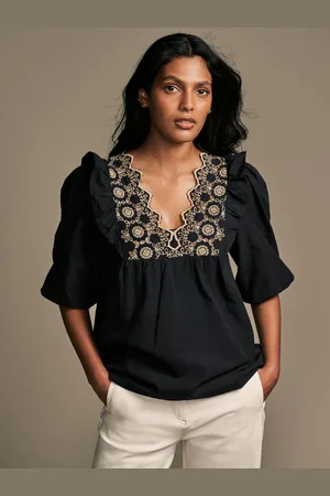 Laura Ashley Broderie Frill 100% Cotton Blouse38