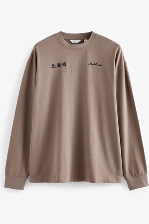 Next Relaxed Fit Long Sleeve Heavyweight Back Print Graphic 100% Cotton T-ShirtXXL