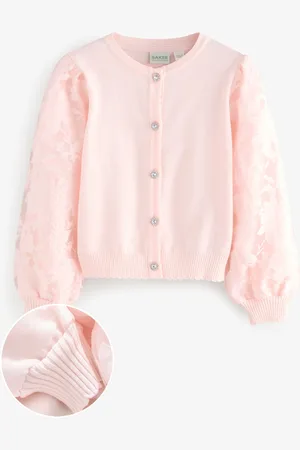 Ted Baker Floral Mesh Sleeve Knitted Cardigan104110cm