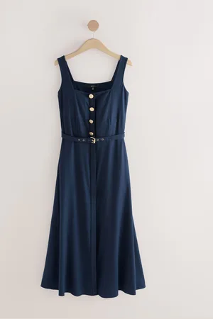 Next Belted Square Neck Midi Dress42