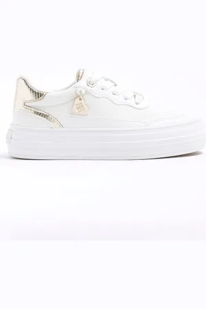 River Island Girls Faux Leather Triple Plim Trainers