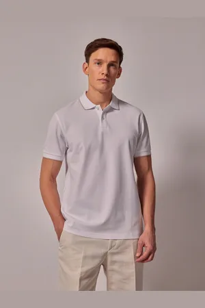Hawes & Curtis Tipped Mercerised White Polo ShirtS