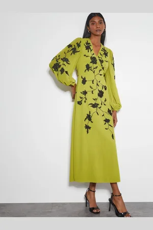 Monsoon Willa Blomster Tryk Broderet Midi Wrap Kjole48