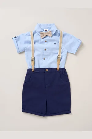 Little Gent Bodysuit Shirt Shorts and Braces Outfit Set8692cm