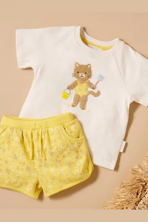 Purebaby Sunshine 100% Cotton T-Shirt and Shorts Set7480cm
