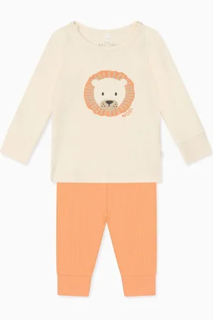 Mori Cream Lion Print Bamboo Pyjamas Set 2 Piece8692cm