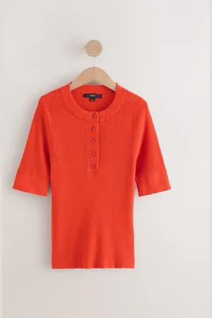 Next Button Up Rund hals Kortærmet Top Med HørXXL almindelig