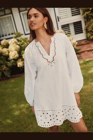 Next Long Sleeve Broderie Summer Mini DressM Reg