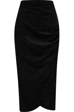 Pour Moi Jameela Glitter Stræk Velvet Midi Wrap Skirt42