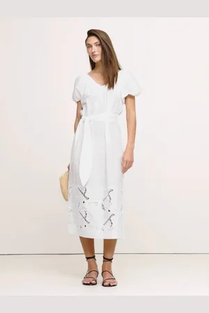 Banana Republic V Neck Embroided Midi Dressmedium