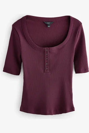Next Wide Rib Short Sleeve Button Henley Top48