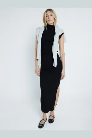 River Island Ribbed Roll Neck and Midi 100% Cotton Skirt 2 Piece Set38