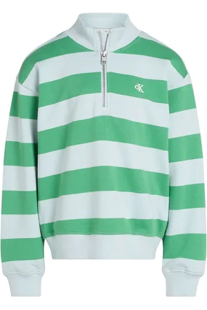Calvin Klein Stripe Quarter Zip 100% Cotton Sweatshirt12 år (152cm)