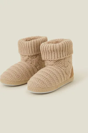 Accessorize Chunky Cable Knit Slipper StøvlerL