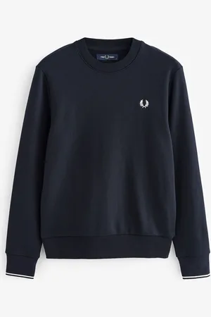 Fred Perry Navy Rund hals 100% bomuld SweatshirtM