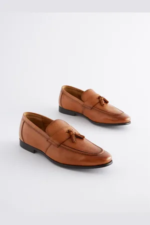 Next Leather Embossed Tassel Loafers