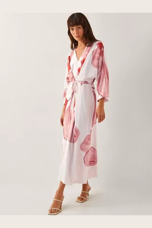 Monsoon June Floral Print Kimono Maxi DressMiddel