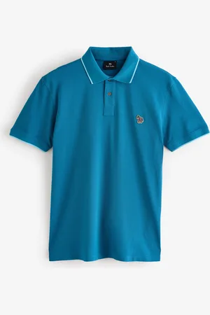 Paul Smith 100% Organic Cotton Zebra Logo Tipped Polo Shirt2X-Large