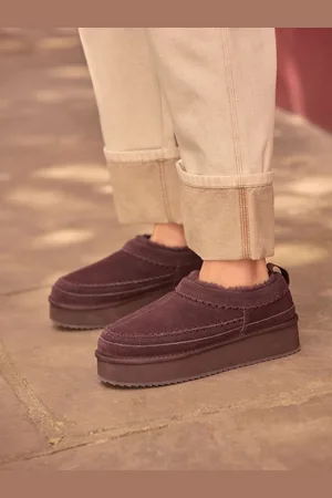 Next Forever Comfort Leather Borg Lined Slip-On Shoes