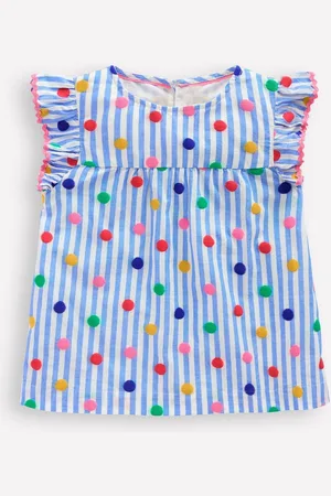 Boden Juniper Frill Sleeve Woven 100% Cotton Top128134cm