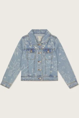 Monsoon Unicorn Rhinestone 100% Cotton Denim Jacket146152cm