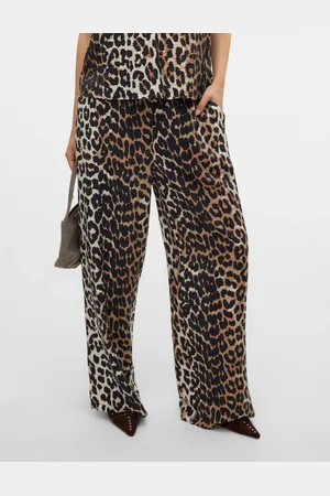 VERO MODA Wide leg Leopard Print TrousersM 10