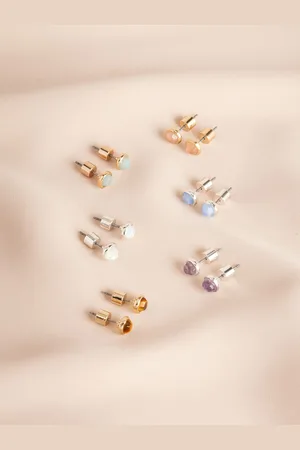 Next Semi Precious Circle Stud øreringeLys pink