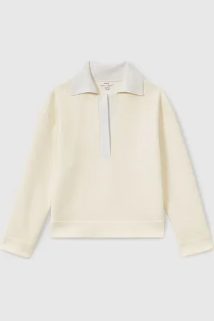 Reiss Amy Wool-Cotton Blend Open-Placket ShirtXL