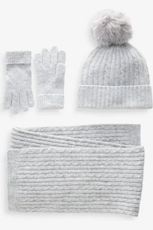 Next Cable Hat, Gloves and Scarf Set (3-16yrs)7 - 10 år (122 - 140cm)