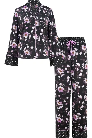 Pour Moi Luxe Satin Tryk Mix Revere Krave Pyjamas Sæt36